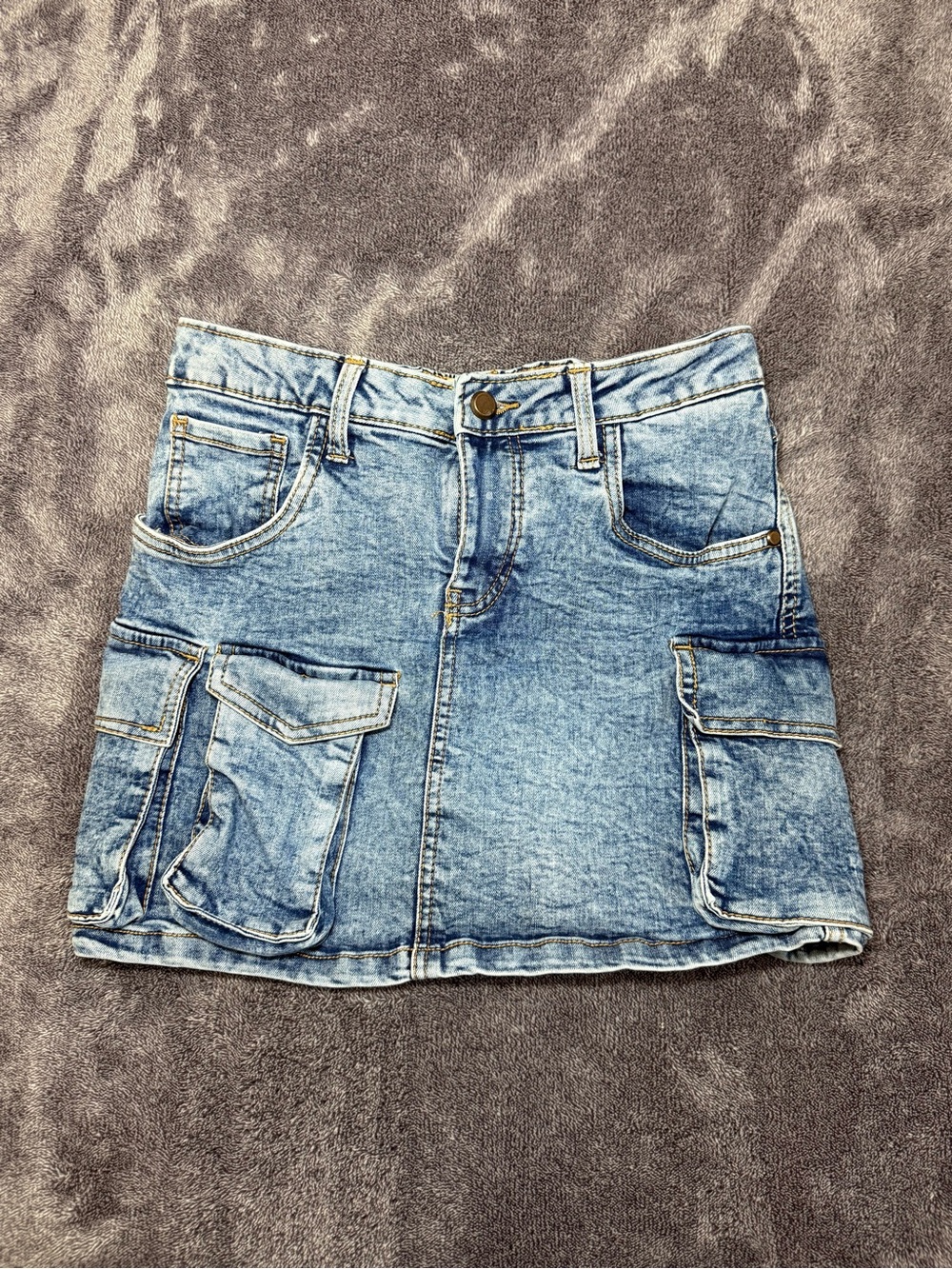 Love Trends Denim Cargo Mini Skort - Light Blue Juniors 3
